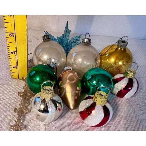 Mixed Lot of 11 Vintage Christmas Ornaments Shiny Brights & Others - Picture 5 of 11